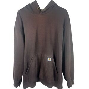 Carhartt Vintage Real Tree Hoodie Brown Chocolate Thrashed Faded Sweatshirt XL